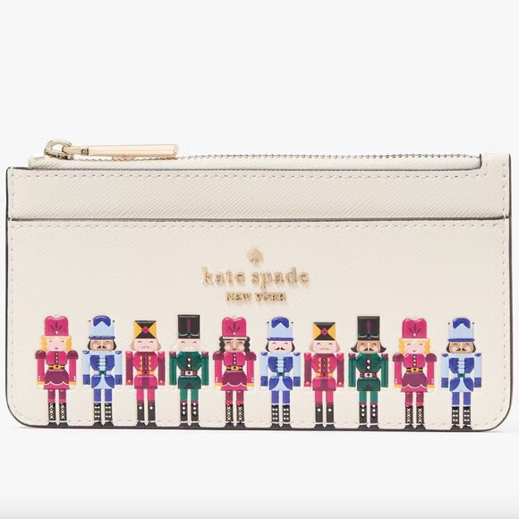 kate spade Oh What Fun! Nutcracker large slim cardholder NWT - Picture 1 of 10